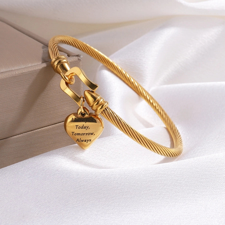 Jewelry Simple Style Heart Shape Titanium Steel Bracelets Necklace