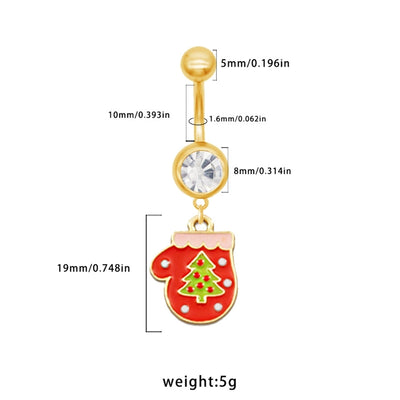 1 Piece Belly Rings Rock Punk Pumpkin Bat Skull 316 Stainless Steel  Alloy Epoxy Inlay Rhinestones Zircon Gold Plated