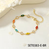 Jewelry IG Style Facial Features Eye  Face Copper Zircon Enamel Inlay Bracelets Necklace
