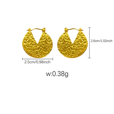 [Whole Body Titanium Steel] Geometric Irregular Titanium Steel Earrings Commuter's All-Matching Earrings