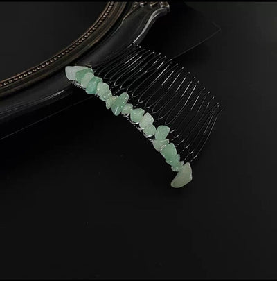 retro ethnic style geometric crystal handmade insert comb