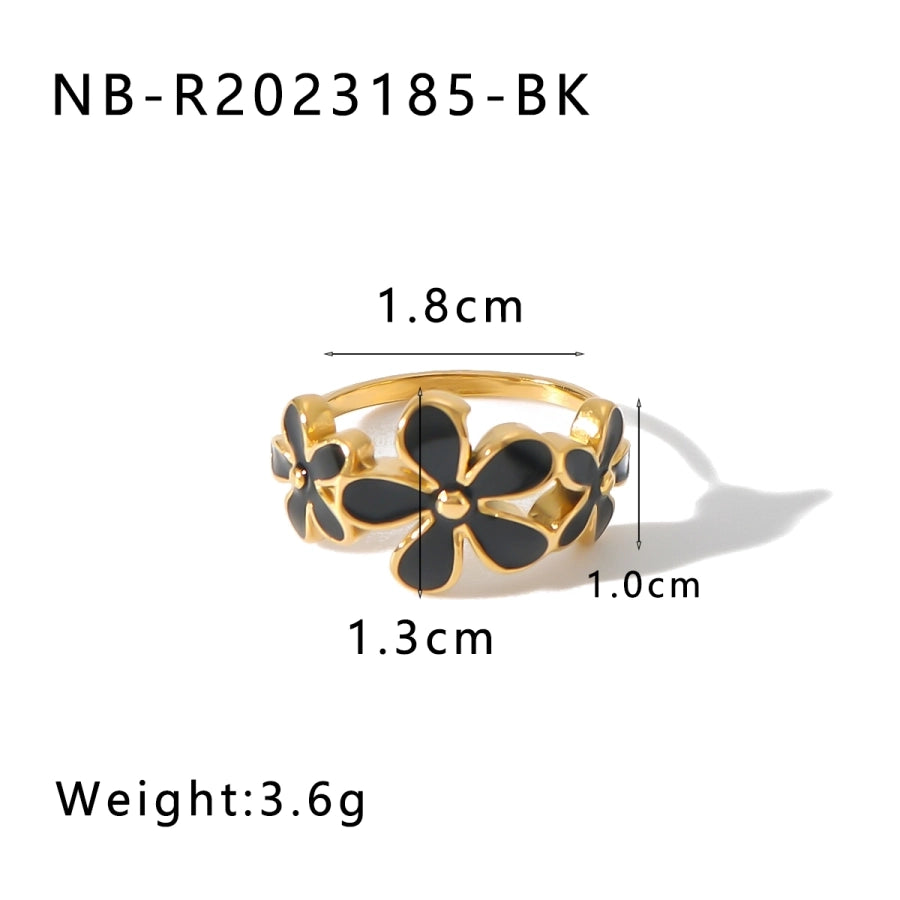 Jewelry IG Style Simple Style Classic Style Flower 304 Stainless Steel 18K Gold Plated Rings