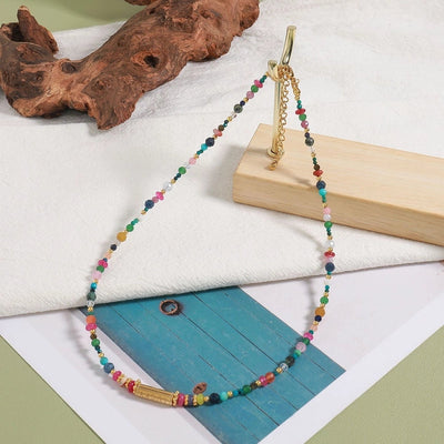 Vacation Tropical Round 304 Stainless Steel natural stone Freshwater Pearl Beaded Chain Necklace In Bulk