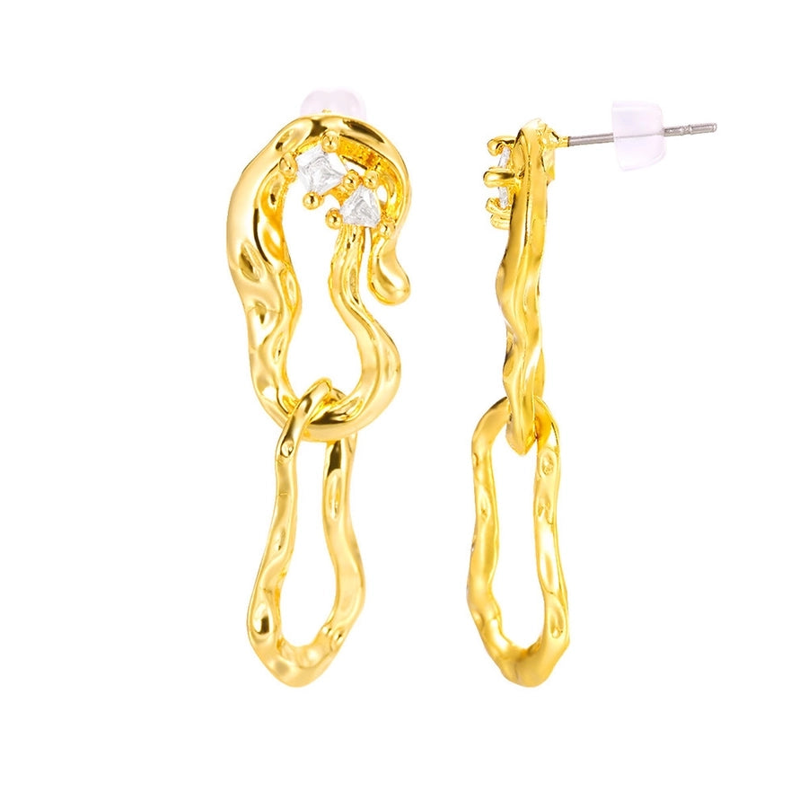 1 Pair Elegant Simple Style Geometric Alloy 18K Gold Plated Drop Earrings