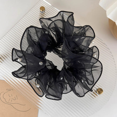 Women's Casual Simple Style Geometric Imitation Pearl Gauze Hair Tie