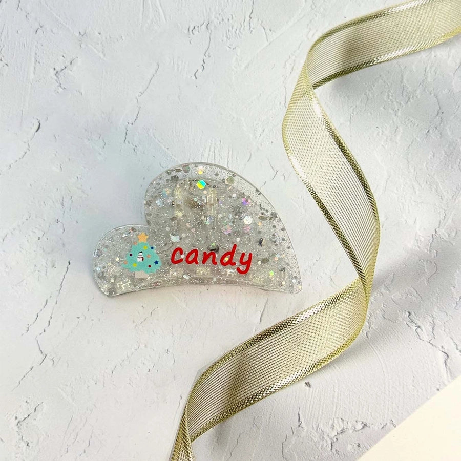 Christmas Cute Simple Style Women's Animal Santa Claus Heart Shape Arylic Hair Claws