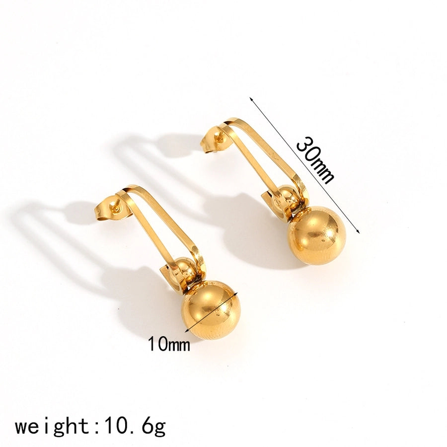 Jewelry IG Style Classic Style Round 304 Stainless Steel 18K Gold Plated Polishing Plating Jewelry Set