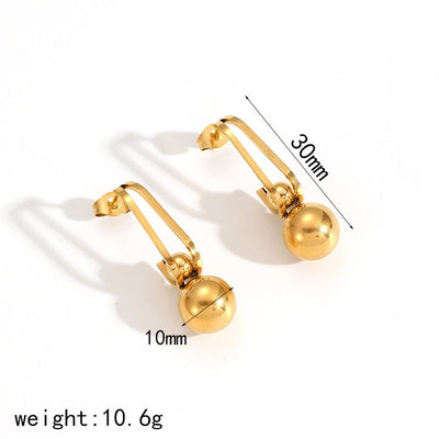 Jewelry IG Style Classic Style Round 304 Stainless Steel 18K Gold Plated Polishing Plating Jewelry Set