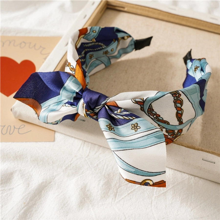 fashion polka dots bow knot cloth printing hair band 1 piece