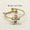 Jewelry Casual Sweet Simple Style Geometric Leaves Flower 304 Stainless Steel Zircon 14K Gold Plated Inlay Open Rings