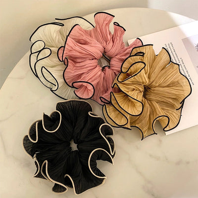 women's lady flower polyester braid hair tie