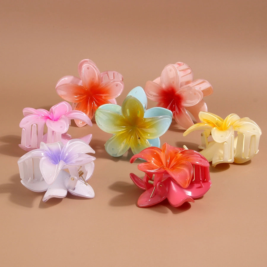 colorful egg flower hairpin flower gripper retro women's side gripper half gripper back head shark clip