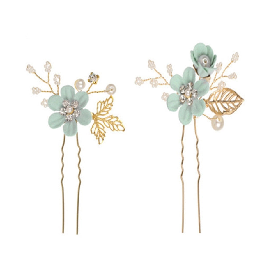 sweet flower alloy cloth hairpin