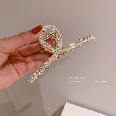 korean fashion pearl diamond-encrusted hair shark clip hairpin simple hair accessories