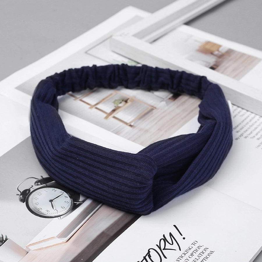 casual simple style stripe solid color cloth stripe hair band