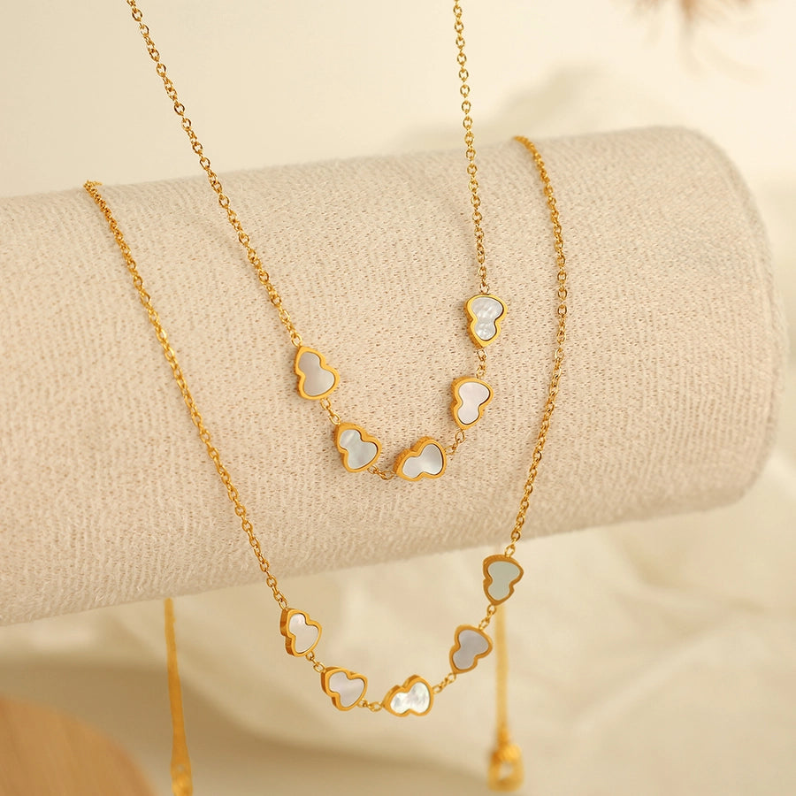 Jewelry IG Style Elegant French Style Gourd 304 Stainless Steel Shell 18K Gold Plated Polishing Pendant Necklace