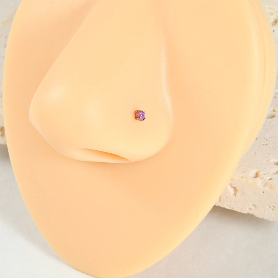 1 Piece Nose Rings & Studs Casual Vacation Round G23 Titanium Alloy Opal Zircon Nose Rings & Studs