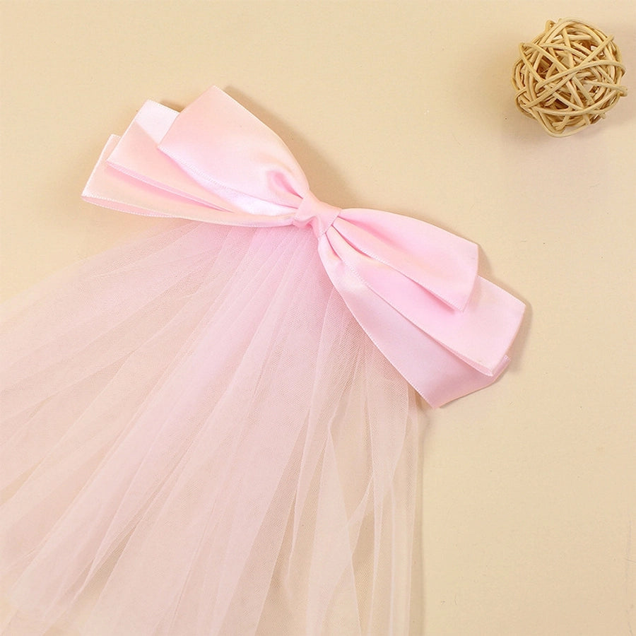 Women's Lady Sweet Bow Knot Cloth Polyester Hair Clip