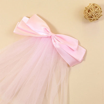 Women's Lady Sweet Bow Knot Cloth Polyester Hair Clip