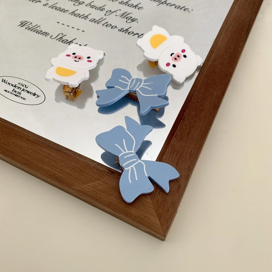 Women's Cute Animal Bow Knot Acetic acid sheets Hair Clip