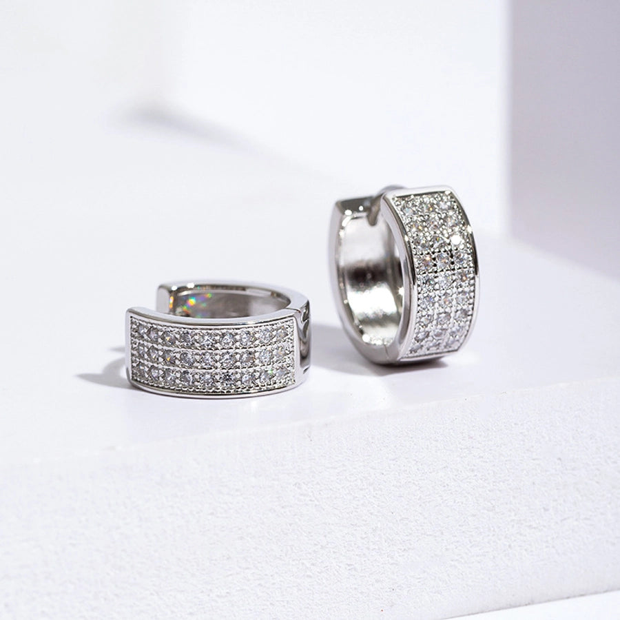 1 Pair Hip-Hop Streetwear Geometric Copper Zircon Earrings