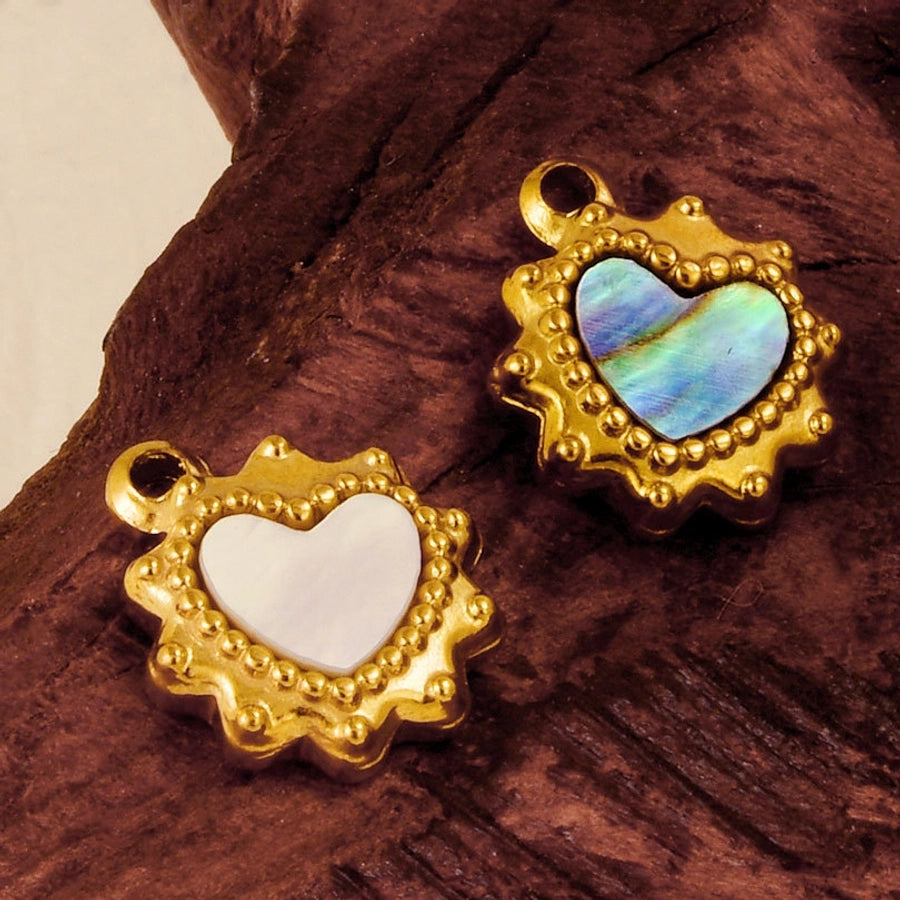 Jewelry Vintage Style Classic Style Heart Shape 304 Stainless Steel Shell Abalone Shell 18K Gold Plated Irregular Plating Pendant Necklace