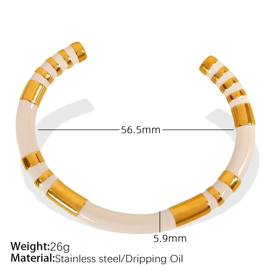IG Style Casual Simple Style Geometric 304 Stainless Steel 18K Gold Plated Bangle In Bulk