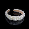 Women's Lady Geometric Artificial Pearl Cloth Rhinestone Hair Band