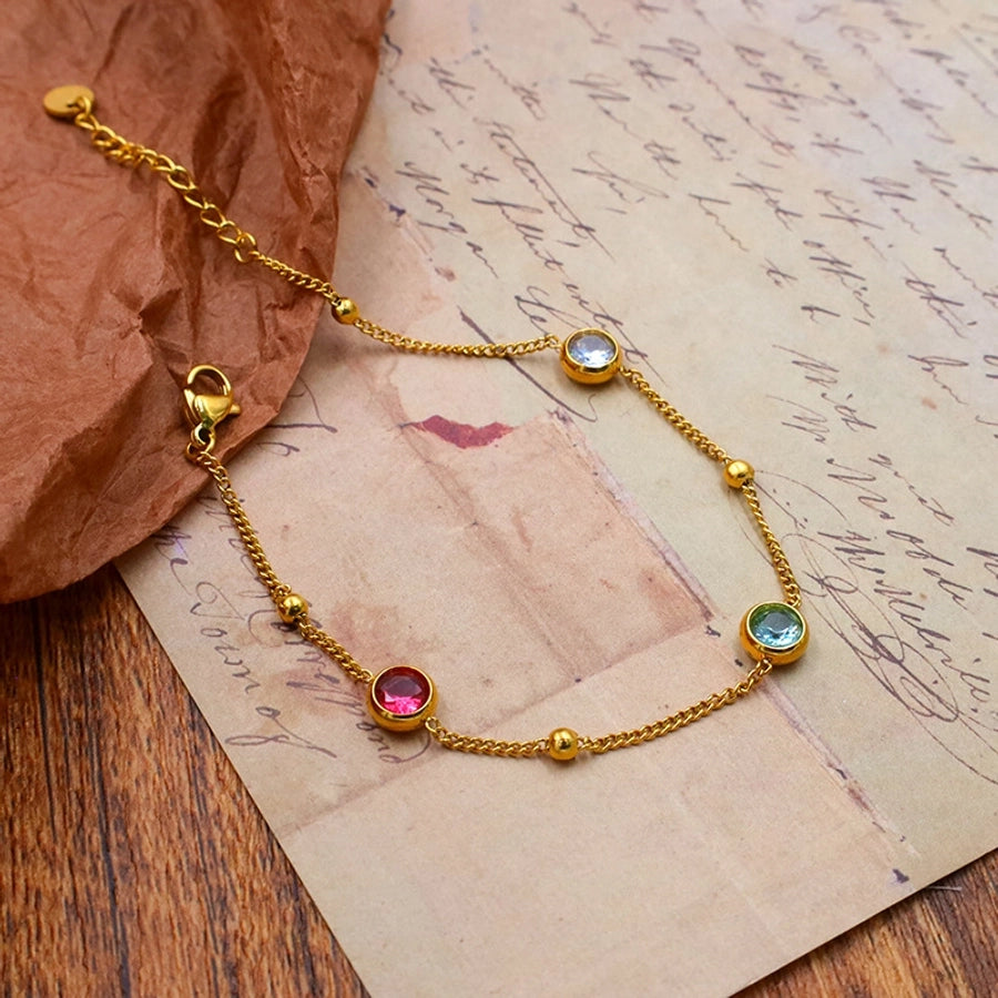 IG Style Modern Style Geometric 304 Stainless Steel Zircon Bracelets In Bulk