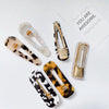 women's fashion geometric water droplets leopard resin cellulose acetate sheet headwear hair clip