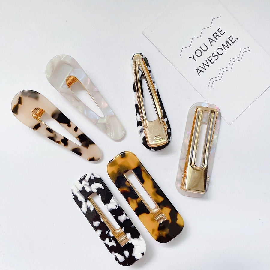 women's fashion geometric water droplets leopard resin cellulose acetate sheet headwear hair clip