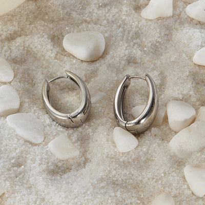 1 Piece French Style Geometric 304 Stainless Steel 18K Gold Plated Earrings