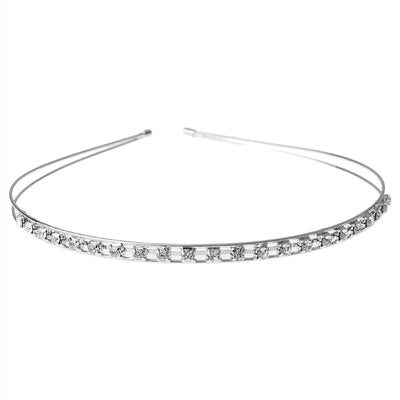 women's simple style waves flower bow knot metal inlay pearl zircon hair band