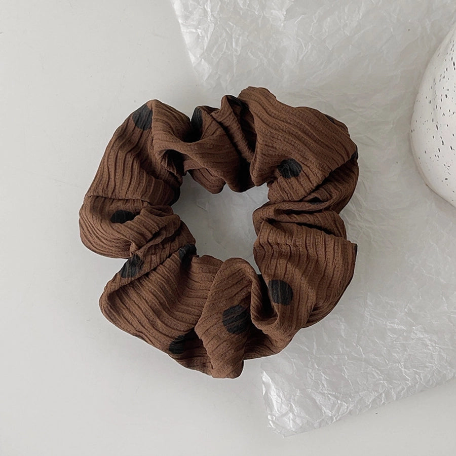 Women's Casual Simple Style Round Dots Cloth Pleated Hair Tie