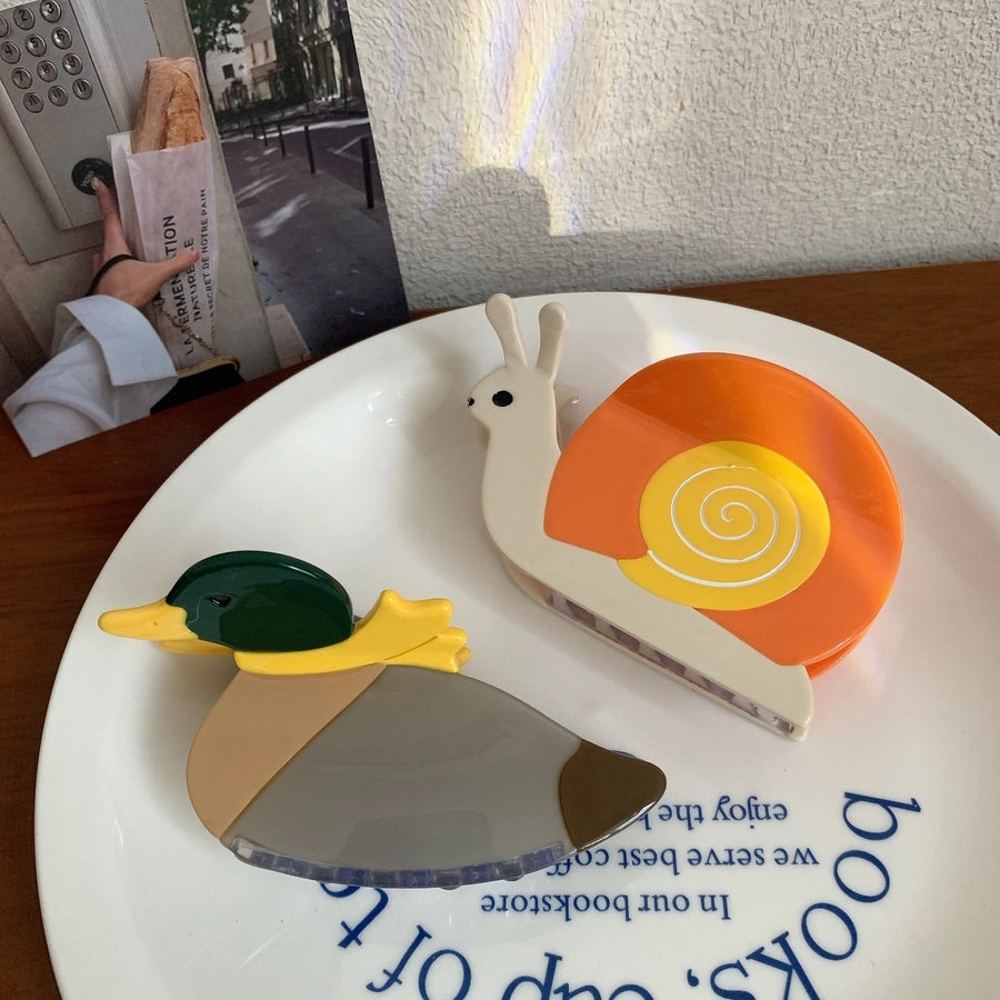 Women's Cute Fox Snails Duck Acetic acid sheets Hair Claws