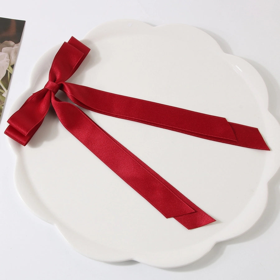 Guanyang  New Arrival 2.5cm Polyester Cotton Double Bow Barrettes Duckbill Clip Sweet Hair Pin Bar Shaped Hair Clip