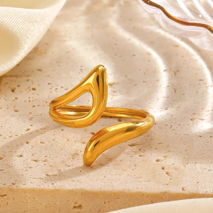 Jewelry IG Style Simple Style Lines 304 Stainless Steel 18K Gold Plated Polishing Rings