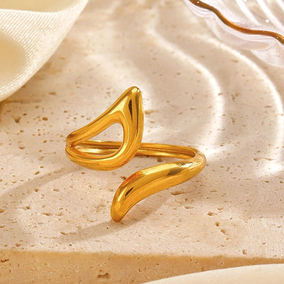Jewelry IG Style Simple Style Lines 304 Stainless Steel 18K Gold Plated Polishing Rings