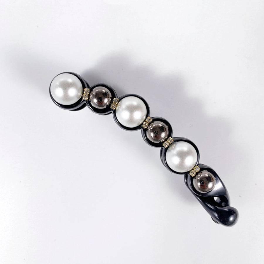 Women's Simple Style Classic Style Round Plastic Inlay Rhinestones Pearl Hair Clip