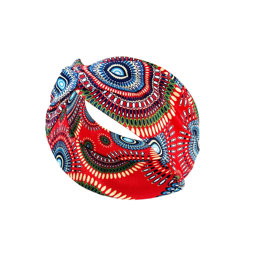 fashion color block flower cloth hair band 1 piece