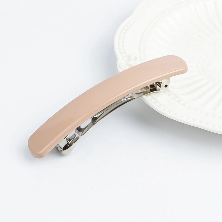 fashion solid color stainless steel plastic resin hair clip 1 piece