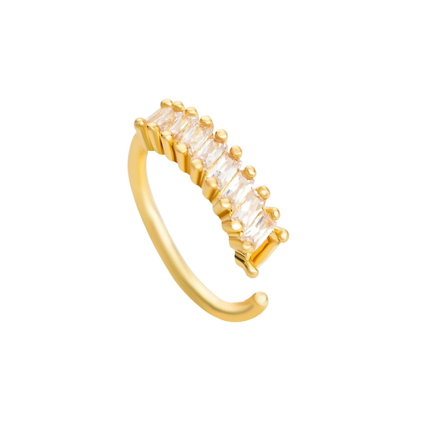 1 Piece Nose Rings & Studs Simple Style Geometric Heart Shape Alloy Plating Inlay Rhinestones Nose Rings & Studs