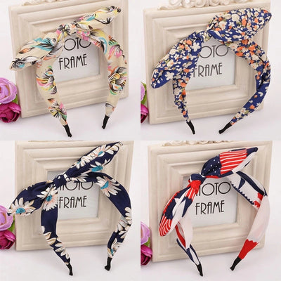 floral bowknot  fashion polka dot rabbit headband