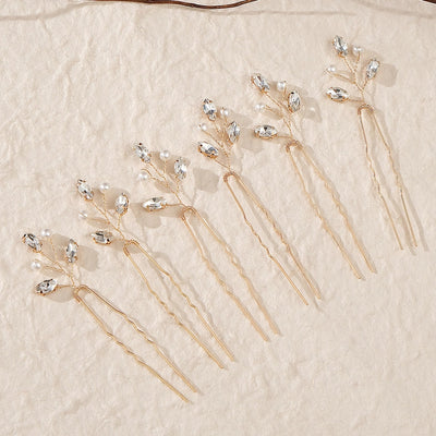 Antique U-shaped Hairpin Hair Accessories Simple Rhinestone Pin Hairpin Photography Portrait High-end Hair Hairpin