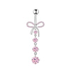 1 Piece 1 Set Belly Rings Hip-Hop Heart Shape 316 Stainless Steel  Inlay Zircon Belly Rings