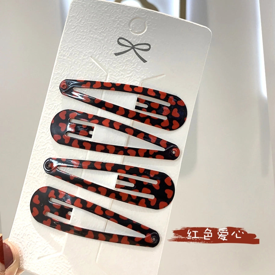 simple style water droplets metal plating hair clip 1 set