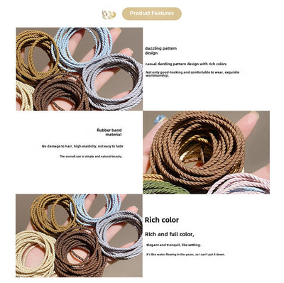 Canned rubber band women's tie head high elastic durable hair rope tie head  new rubber band high ponytail hair rope hair ring