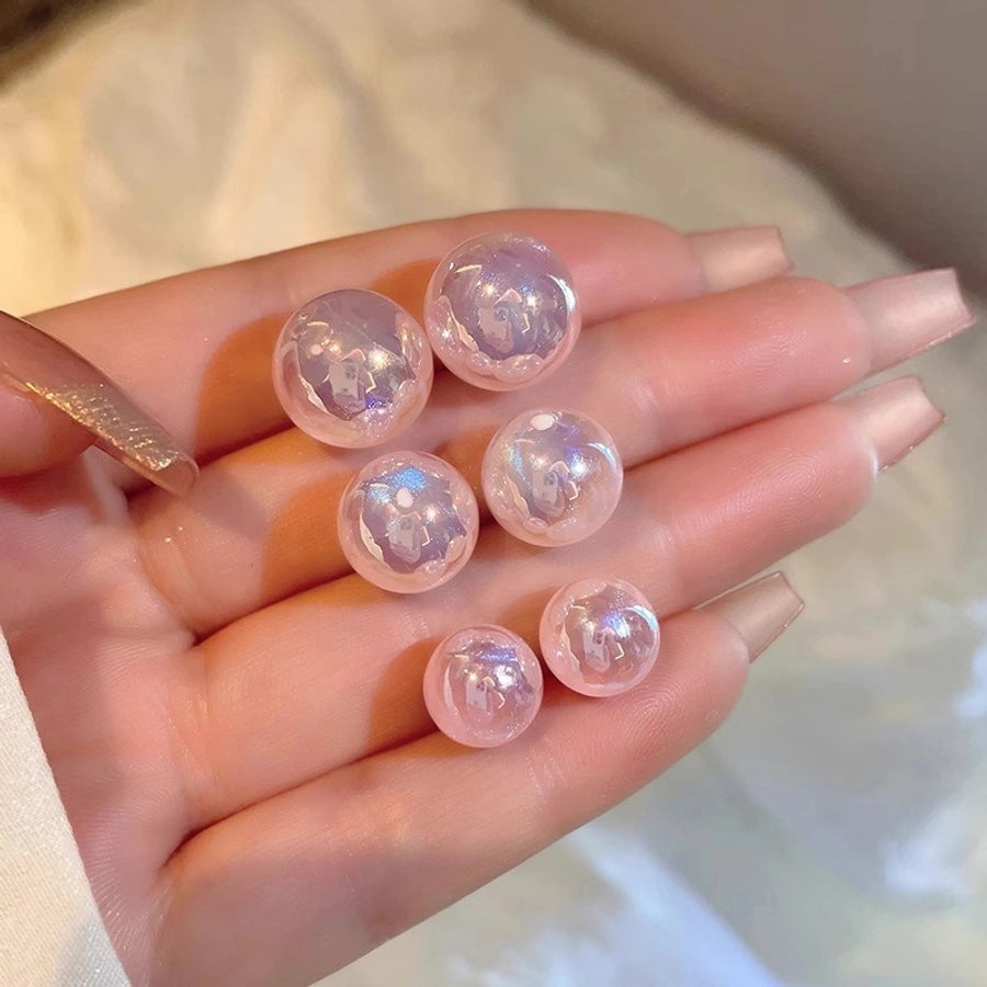 Pink Mermaid Ji Pearl Earrings  New Trendy Niche Design Sense Earrings Light Luxury Internet Celebrity Fashion Earrings