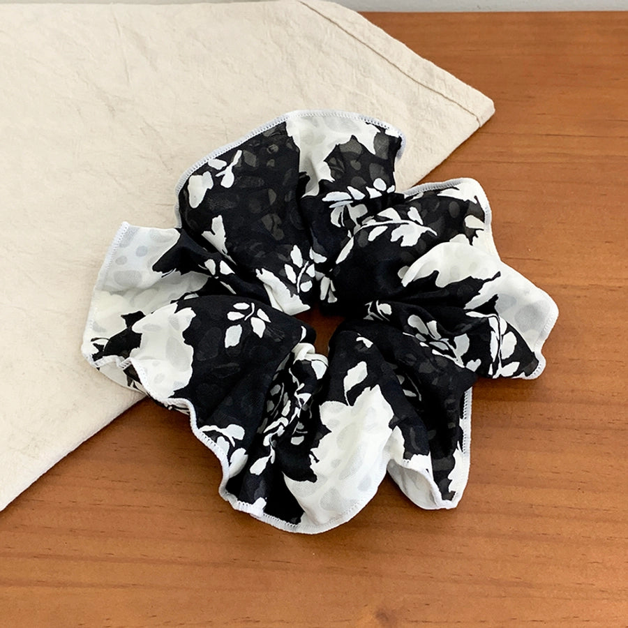 Miaode Summer Ink Painting Printing Piping Sausage Ring Head Accessories French Elegant Gentle Temperament Head Rope Rubber Band