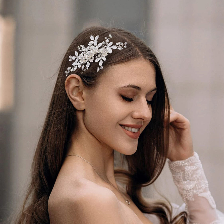 elegant flower rhinestone inlay rhinestones hair clip